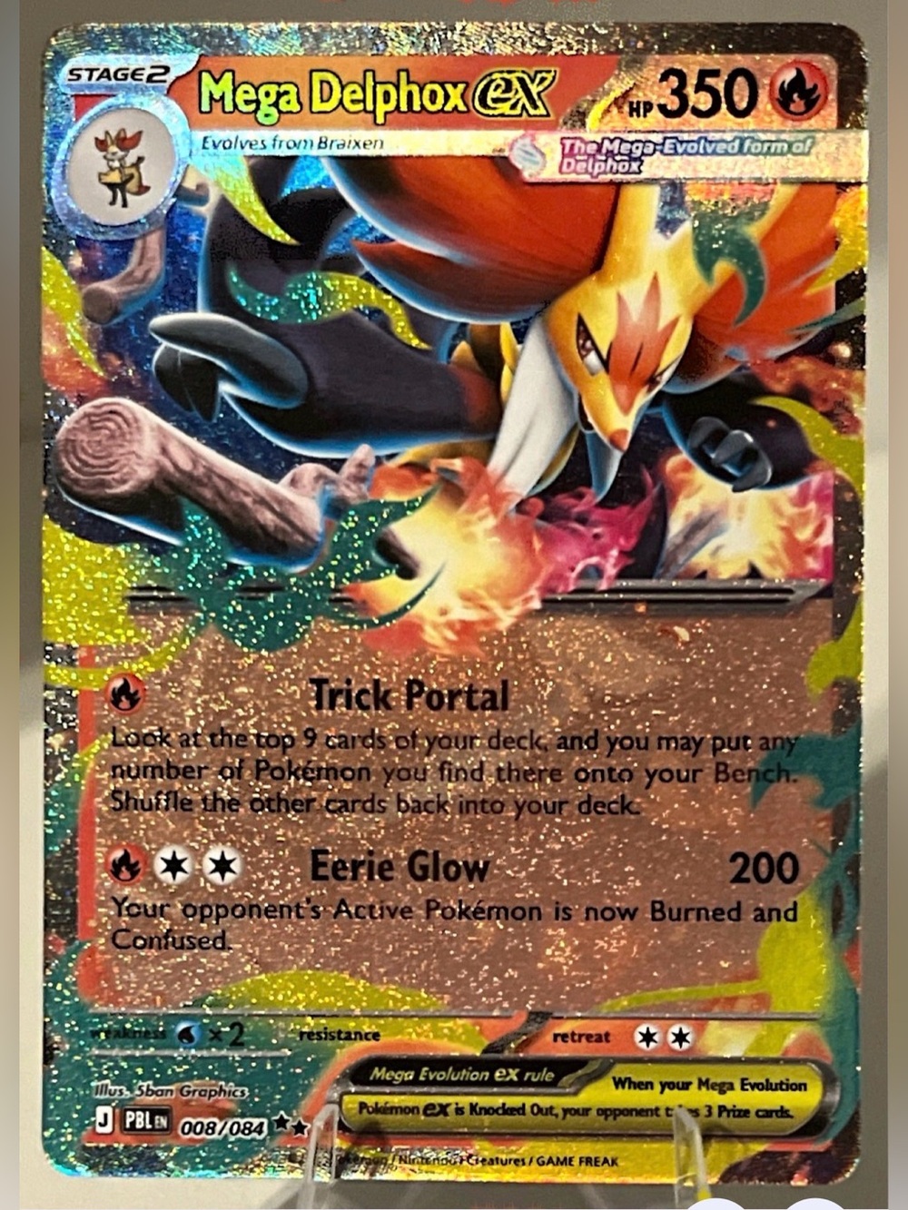Pokémon TCG: Pitch Black - MEGA DELPHOX EX 008/084 NM